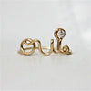 Solid 14k Gold - Oui Ring with Diamond