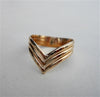 3 Strand Hammered Chevron Ring in Gold Filled