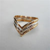 3 Strand Hammered Chevron Ring
