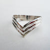 3 Strand Hammered Chevron Ring in Sterling Silver