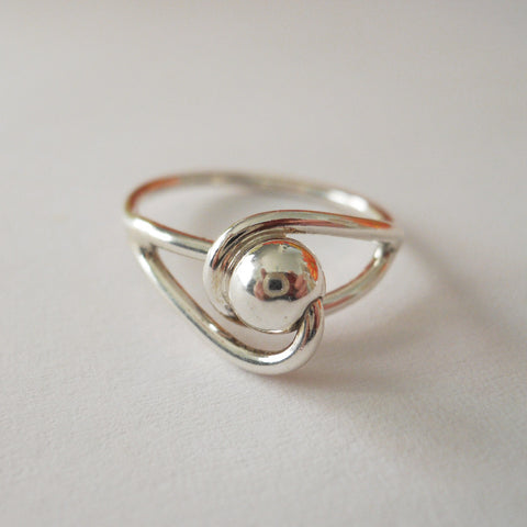 Bead Loop Ring in Sterling Silver