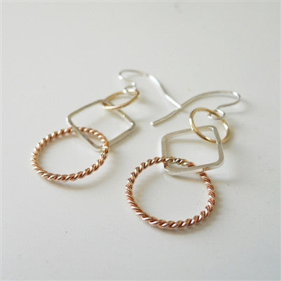 Square Circle Earrings