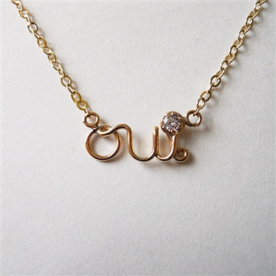 OUI NECKLACE - Solid 14K Gold