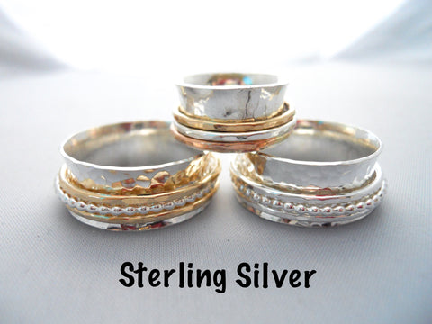 Fidget Spinner Ring - 925 Sterling Silver